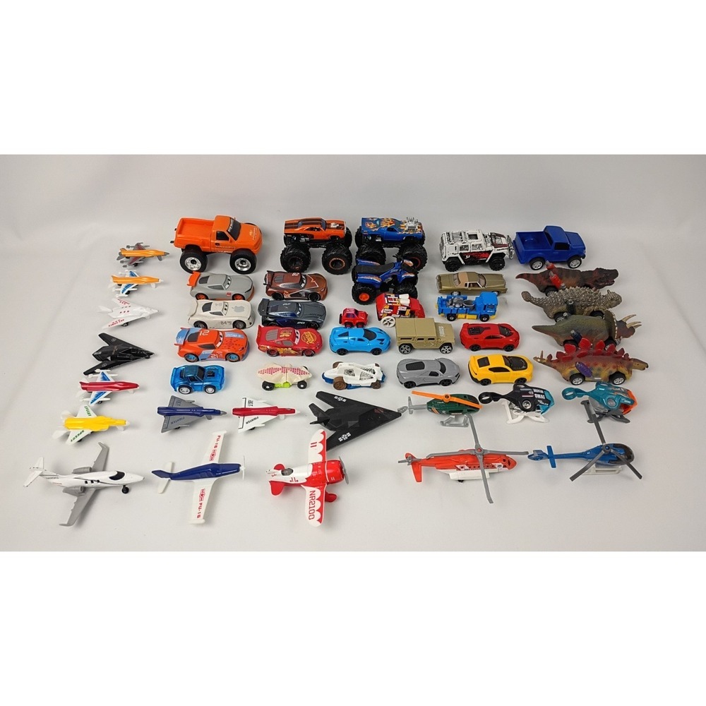 Mixed Lot of 45 Toy Cars, Trucks, Planes, Jets and Helicopters: Hotwheels, Other - Picture 2 of 8